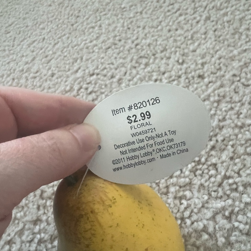 Set of 4 Faux Pears | Hobby Lobby “Way to Grow” Artificial Fruit - Picture 4 of 5